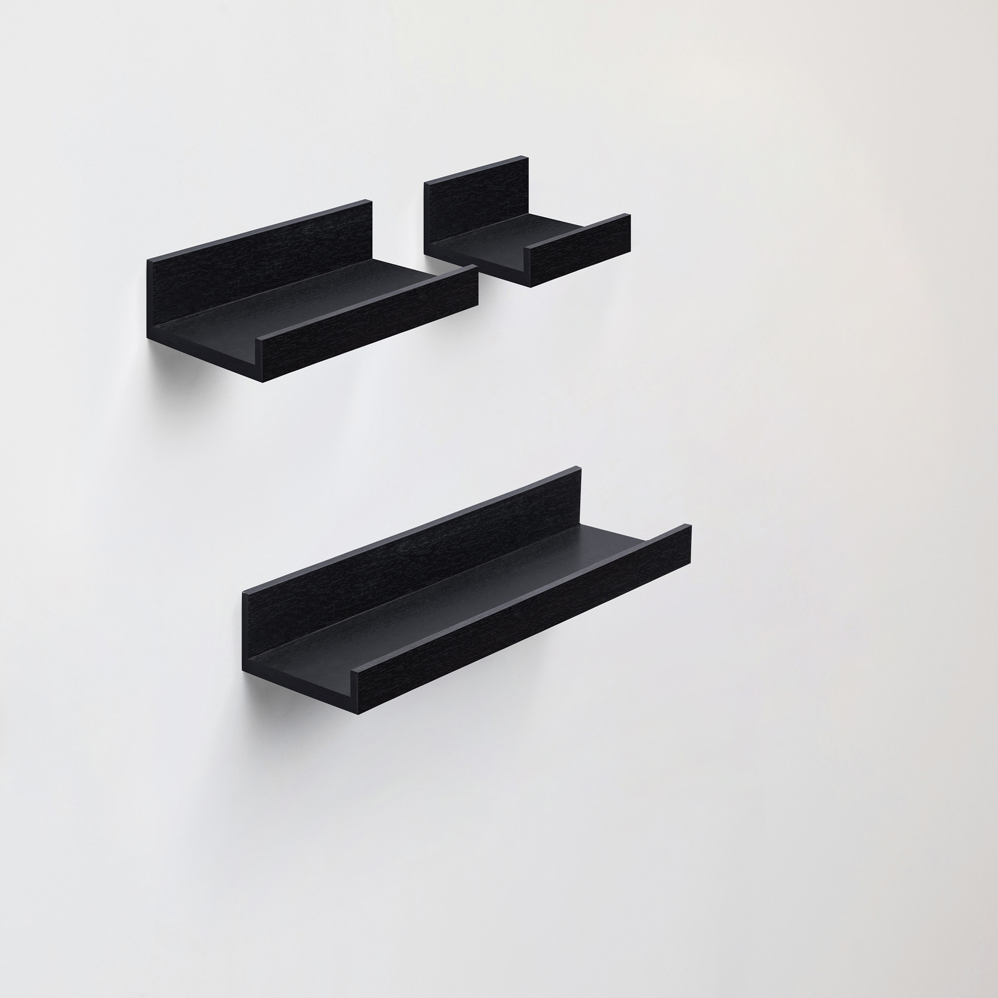 Floating Shelves 15.7" Wall Mounted Wood Shelves For Bathroom, Bedroom, Living Room, Kitchen, Hanging Shelf For Books/Storage/Decor With Invisible Brackets, Black_maomaolike.com